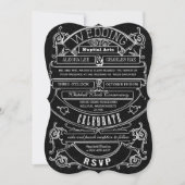 Chalkboard Modern Typography Wedding Kaart (Voorkant)