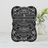 Chalkboard  Modern Typography Wedding Kaart (Staand voorkant)