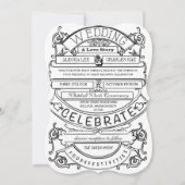 Chalkboard  Modern Typography Wedding Kaart (Voorkant)