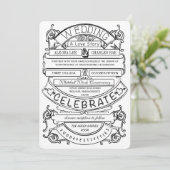 Chalkboard  Modern Typography Wedding Kaart (Staand voorkant)