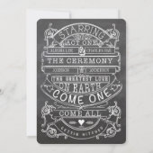 Chalkboard  Modern Typography Wedding Kaart (Achterkant)