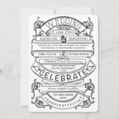 Chalkboard  Modern Typography Wedding Kaart (Voorkant)