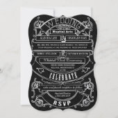 Chalkboard Modern Typography Wedding Kaart (Voorkant)