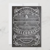 Chalkboard Modern Typography Wedding Kaart (Voorkant)