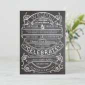 Chalkboard Modern Typography Wedding Kaart (Staand voorkant)