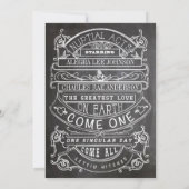 Chalkboard Modern Typography Wedding Kaart (Achterkant)