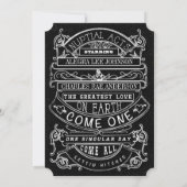 Chalkboard  Modern Typography Wedding Kaart (Achterkant)