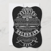 Chalkboard  Modern Typography Wedding Kaart (Voorkant)