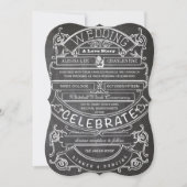 Chalkboard  Modern Typography Wedding Kaart (Voorkant)
