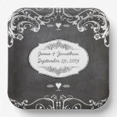 Chalkboard Modern Victoriaans huwelijk Papieren Bordje (Voorkant)