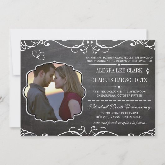 Chalkboard Modern  Victoriaans Typografie Kaart (Voorkant)