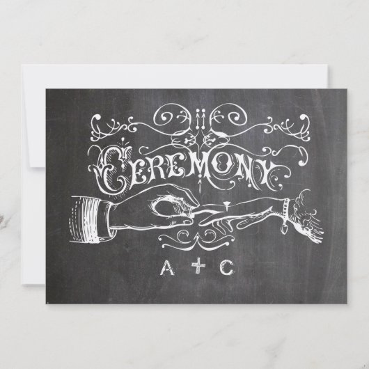 Chalkboard Modern  Victoriaans Typografie Kaart (Achterkant)