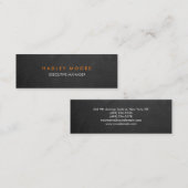 Chalkboard moderne grijze professionele trendy vla mini visitekaartje (Voorkant / Achterkant)