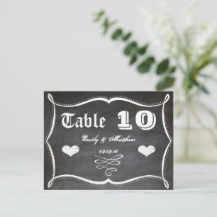 Chalkboard Moderne  Typografie Tabelnummer Briefkaart
