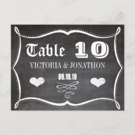 Chalkboard Moderne Typografie Tabelnummer Briefkaart