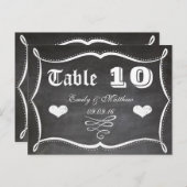 Chalkboard Moderne  Typografie Tabelnummer Briefkaart (Voorkant / Achterkant)