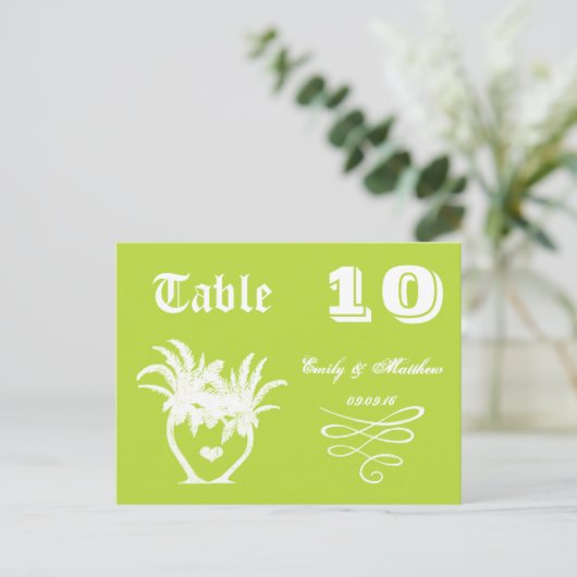 Chalkboard Moderne  Typografie Tabelnummer Briefkaart (Staand voorkant)