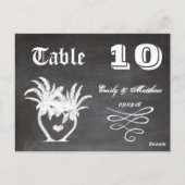 Chalkboard Moderne  Typografie Tabelnummer Briefkaart (Achterkant)