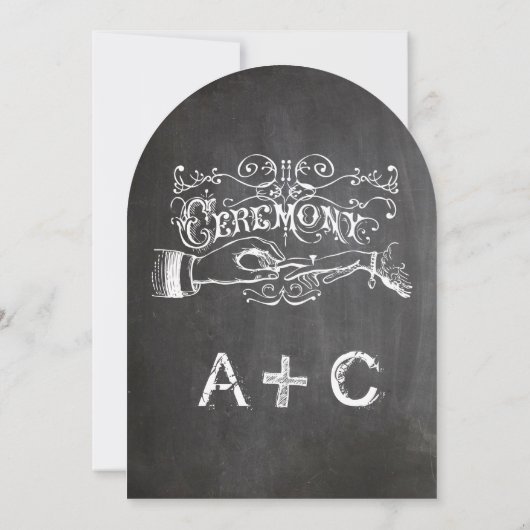 Chalkboard Moderne Victoriaans Typografie Kaart (Achterkant)