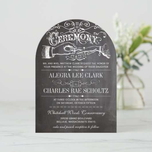 Chalkboard  Moderne Victoriaans Typografie Kaart (Staand voorkant)