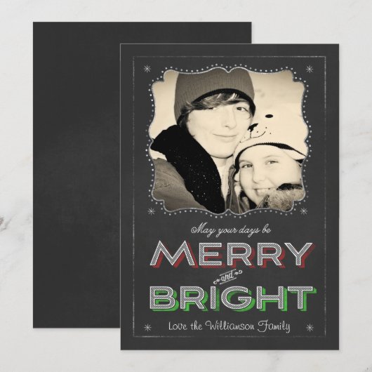 Chalkboard Moge uw dagen prettig kerstfeest zijn Feestdagenkaart (Voorkant / Achterkant)