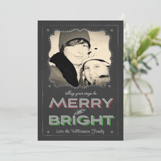 Chalkboard Moge uw dagen prettig kerstfeest zijn Feestdagenkaart (Staand voorkant)