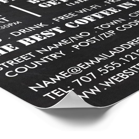 Chalkboard Mok Icon, Barista, Café, Coffeehouse Poster (Hoek)