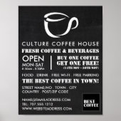 Chalkboard Mok Icon, Barista, Café, Coffeehouse Poster (Voorkant)