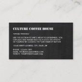 Chalkboard Mok Icon, Barista, Café, Coffeehouse Visitekaartje (Achterkant)