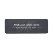 Chalkboard Monogram Bruiloft Label (Voorkant)