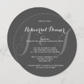 Chalkboard Monogram repetitie Diner Uitnodigingen (Voorkant / Achterkant)