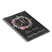 Chalkboard Monogram Vrijgezellenfeest gastenboek Notitieboek (Rechterzijde)