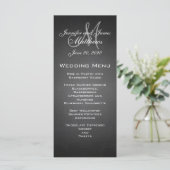 Chalkboard Monogram Wedding Menu Kaart (Staand voorkant)