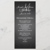 Chalkboard Monogram Wedding Menu Kaart (Voorkant)