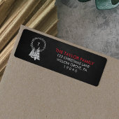 Chalkboard Monogram Wreater Kerstmis Etiket
