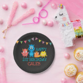 Chalkboard Monster First Birthday Boys Papieren Bordje (Feest)