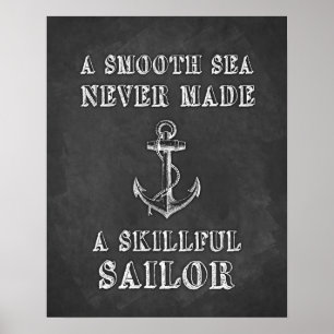 Chalkboard motivatie quote Sailor poster