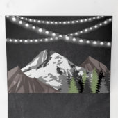 Chalkboard Mountain Forest String Lights Wedding Drieluik Uitnodiging (Binnenzijde eerst)