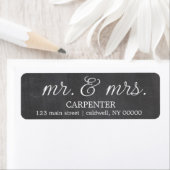 Chalkboard Mr & Mrs Retouradreslabels Etiket (Insitu)