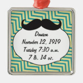 Chalkboard Mr. Yellow and Green Zigzag Chevron Metalen Ornament (Voorkant)