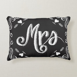 Chalkboard Mrs. 2nd Wedding Jubileum Accent Kussen