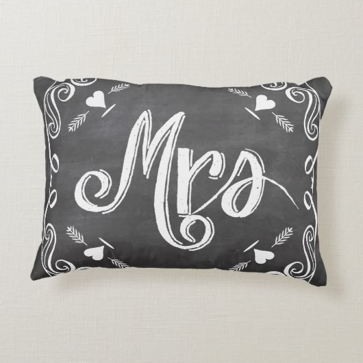 Chalkboard Mrs SweeLieat 2nd Wedding Jubileum Decoratief Kussen (Achterkant)