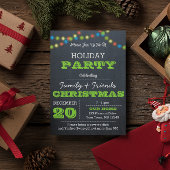 Chalkboard Multi Lights Groene Vakantie Uitnodigin Kaart