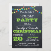 Chalkboard Multi Lights Groene Vakantie Uitnodigin Kaart (Voorkant)