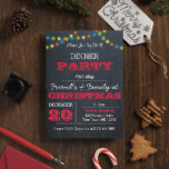 Chalkboard Multi Lights Red Holiday Uitnodiging<br><div class="desc">Deze vakantie-uitnodiging is perfect voor elke feestelijke viering. Elk item is volledig aanpasbaar om precies te zeggen wat u wilt.</div>