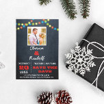 Chalkboard Multi Lights Rode Bruiloft Save the Dat Aankondigingskaart<br><div class="desc">Deze Casual Chic Save the Date Briefkaarten zijn de perfecte manier om uw bruiloft aan te kondigen! Voeg je eigen foto toe en pas de tekst aan om precies te zeggen wat je wilt. Extra kleuren en coördinerende items beschikbaar.</div>