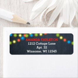 Chalkboard Multi Lights Rood Gepersonaliseerd Etiket