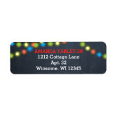 Chalkboard Multi Lights Rood Gepersonaliseerd Etiket (Voorkant)