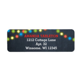 Chalkboard Multi Lights Rood Gepersonaliseerd Etiket