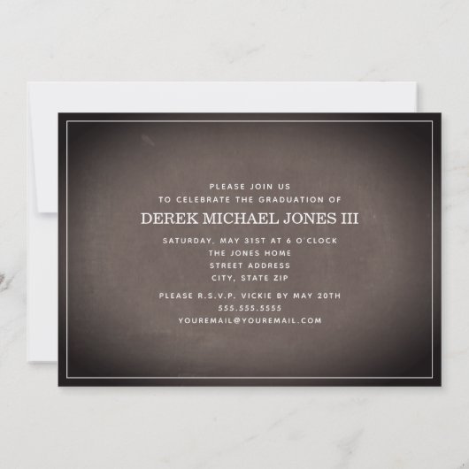 Chalkboard Multi-Photo Afstuderen Kaart (Achterkant)